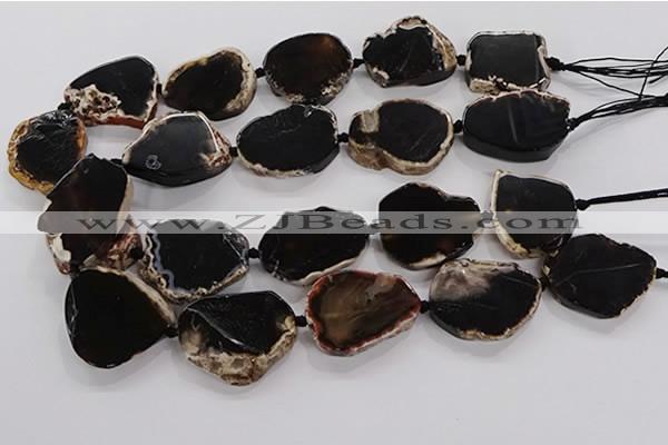 CNG3518 15.5 inches 20*25mm - 25*35mm freeform agate slab beads