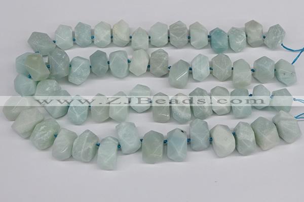 CNG3526 Top drilled  13*18mm - 15*20mm faceted nuggets amazonite beads