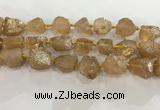 CNG3547 15*20mm - 20*25mm nuggets plated rough white crystal beads