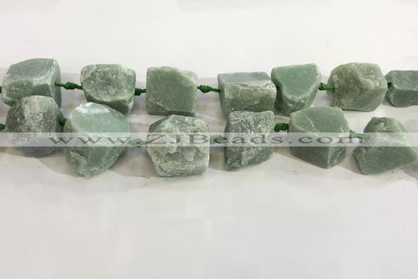 CNG3565 18*20mm - 25*30mm nuggets rough green aventurine beads