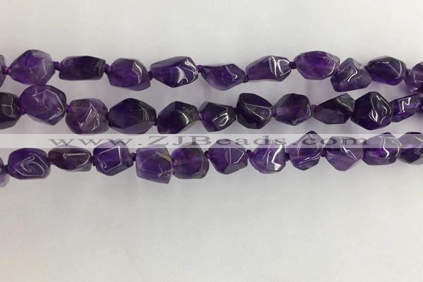 CNG3581 15.5 inches 8*10mm - 10*12mm nuggets amethyst beads