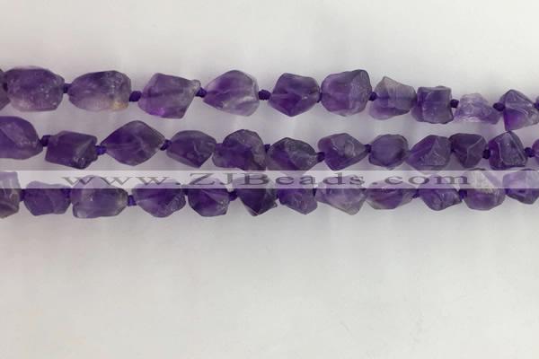 CNG3582 15.5 inches 8*10mm - 10*12mm nuggets matte amethyst beads