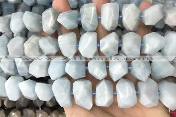 CNG3602 15.5 inches 13*20mm - 15*24mm faceted nuggets aquamarine beads