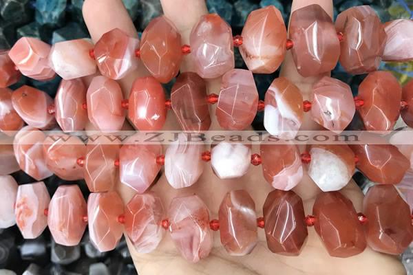 CNG3613 15.5 inches 13*20mm - 15*24mm faceted nuggets red agate beads