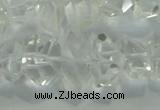 CNG365 15.5 inches 10*20mm faceted nuggets white crystal beads