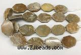 CNG3655 15.5 inches 25*32mm - 28*38mm octagonal druzy agate beads