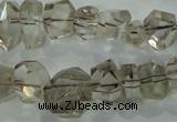 CNG366 15.5 inches 10*20mm faceted nuggets smoky quartz beads