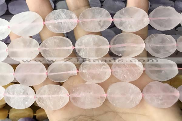 CNG3700 15.5 inches 15*20mm freeform rough rose quartz beads