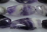 CNG372 15.5 inches 16*35mm faceted nuggets amethyst beads