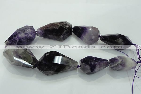 CNG381 15.5 inches 22*35mm – 35*50mm faceted nuggets amethyst beads