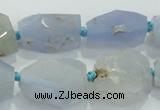 CNG404 15.5 inches 15*20mm - 18*30mm faceted nuggets blue chalcedony beads