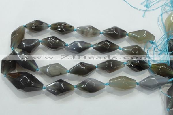 CNG412 15.5 inches 15*20mm - 18*35mm nuggets grey agate gemstone beads