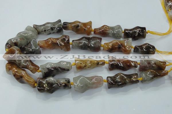 CNG425 15.5 inches 20*30mm - 20*45mm nuggets colorfull-phantom beads