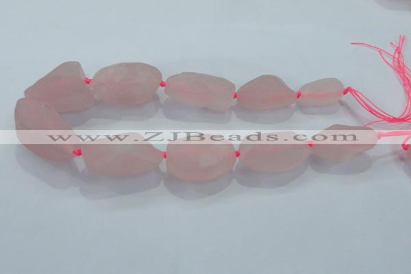 CNG434 15.5 inches 20*30mm – 25*48mm nuggets rose quartz beads