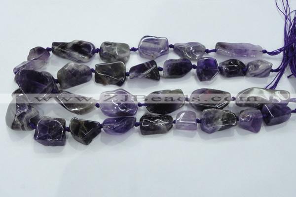 CNG441 15.5 inches 13*18mm – 18*28mm nuggets amethyst beads