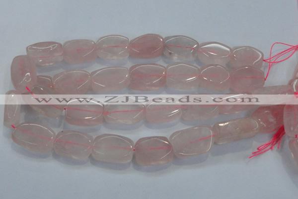 CNG450 15.5 inches 15*22mm faceted nuggets rose quartz beads