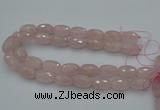 CNG5004 15.5 inches 15*25mm faceted rice rose quartz beads