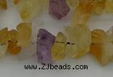 CNG5014 15.5 inches 6*10mm - 13*18mm nuggets amethyst & citrine beads