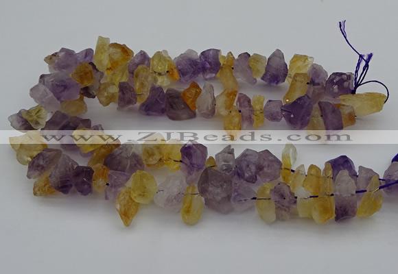 CNG5015 15.5 inches 12*18mm - 15*25mm nuggets amethyst & citrine beads