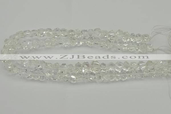 CNG5022 15.5 inches 6*8mm - 10*14mm faceted nuggets white crystal beads