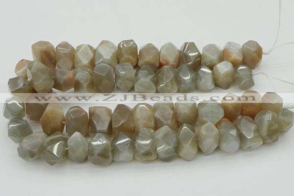 CNG5056 15.5 inches 15*20mm - 16*25mm faceted nuggets moonstone beads