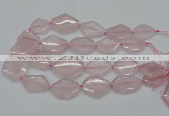 CNG5077 15.5 inches 20*30mm - 35*45mm freeform rose quartz beads