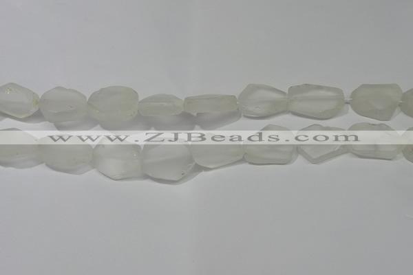 CNG5112 15.5 inches 14*20mm - 18*25mm freeform matte white crystal beads
