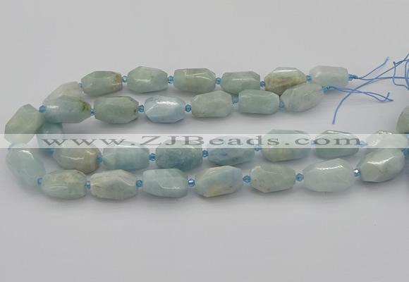 CNG5228 15.5 inches 12*16mm - 15*25mm faceted nuggets aquamarine beads