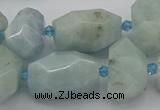 CNG5230 15.5 inches 12*16mm - 15*25mm faceted nuggets aquamarine beads