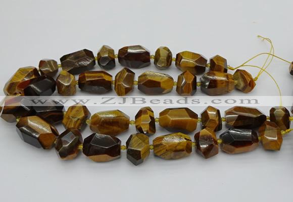 CNG5238 13*18mm - 18*30mm faceted nuggets yellow tiger eye beads
