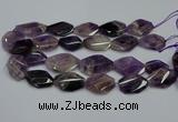 CNG5264 20*30mm - 22*35mm faceted freeform dogtooth amethyst beads