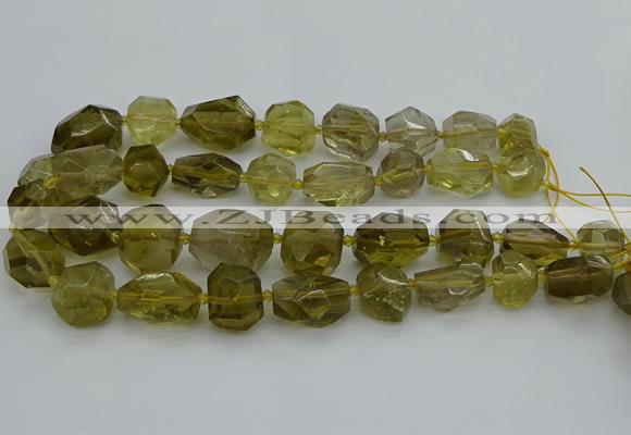 CNG5281 15.5 inches 12*16mm - 18*25mm faceted nuggets lemon quartz beads