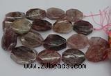 CNG5285 20*30mm - 35*45mm faceted freeform strawberry quartz beads