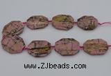 CNG5316 15.5 inches 25*35mm - 35*45mm freeform rhodonite beads