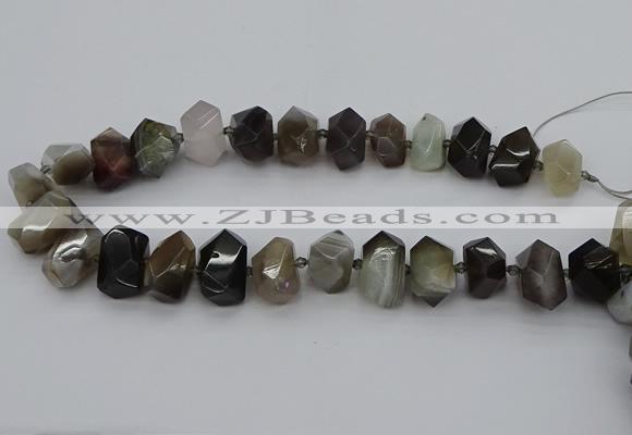 CNG5324 15.5 inches 12*16mm - 15*20mm faceted nuggets agate beads