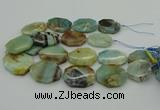 CNG5352 15.5 inches 20*30mm - 35*45mm faceted freeform amazonite beads