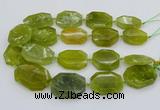 CNG5358 15.5 inches 20*30mm - 35*45mm faceted freeform lemon jade beads