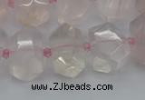 CNG5366 15.5 inches 12*16mm - 15*20mm faceted nuggets rose quartz beads