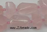 CNG5372 15.5 inches 12*16mm - 18*25mm faceted nuggets rose quartz beads