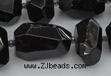 CNG5373 12*16mm - 18*25mm faceted nuggets black tourmaline beads