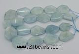 CNG5375 15.5 inches 20*30mm - 35*45mm faceted freeform aquamarine beads