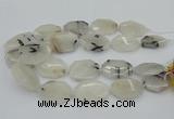 CNG5376 20*30mm - 35*45mm faceted freeform black rutilated quartz beads