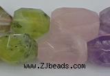 CNG5393 15.5 inches 12*16mm - 15*25mm faceted nuggets mixed quartz beads