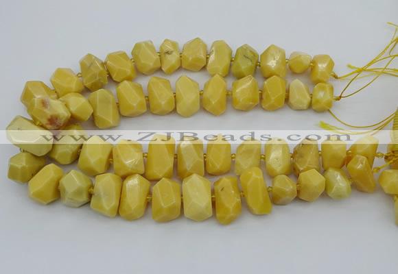 CNG5402 15.5 inches 12*16mm - 15*20mm faceted nuggets yellow jade beads