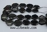 CNG5407 20*30mm - 35*45mm faceted freeform black tourmaline beads