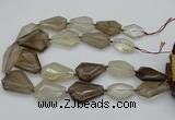 CNG5420 20*30mm - 35*45mm faceted freeform smoky quartz beads