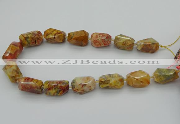 CNG5422 12*16mm - 15*25mm faceted nuggets crazy lace agate beads