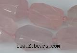 CNG5444 12*16mm - 15*25mm faceted nuggets rose quartz beads