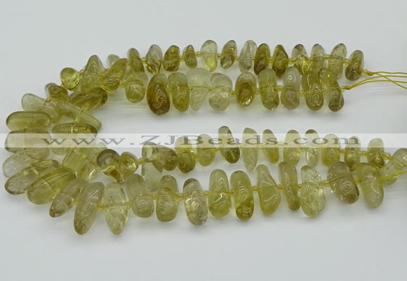 CNG5452 15.5 inches 10*14mm - 12*22mm nuggets lemon quartz beads