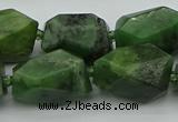 CNG5457 12*16mm - 15*25mm faceted nuggets Canadian jade beads